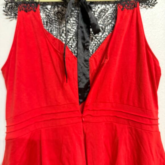 Dots Red Lace Peplum Midi Dress Sz 3X - Picture 8 of 11